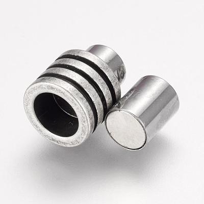304 Stainless Steel Magnetic Clasps with Glue-in Ends STAS-F124-01AS-1