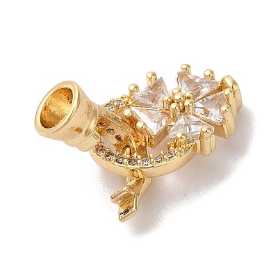 Brass Micro Pave Cubic Zirconia Fold Over Clasps KK-B098-07G-03-1