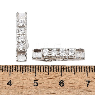 925 Sterling Silver Micro Pave Clear Cubic Zirconia Bayonet Clasps STER-C016-01A-P-1