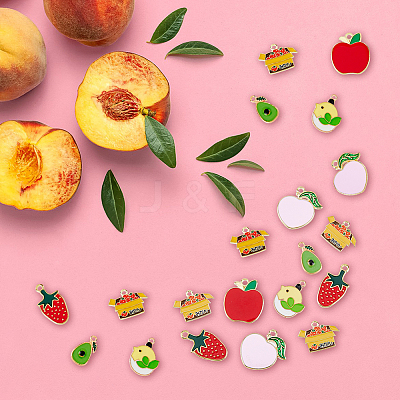 60Pcs 6 Style Alloy Enamel Pendants FIND-DC0002-37-1