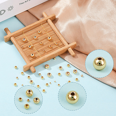 250Pcs 5 Styles Rack Plating Brass Spacer Beads KK-PA0001-02G-1
