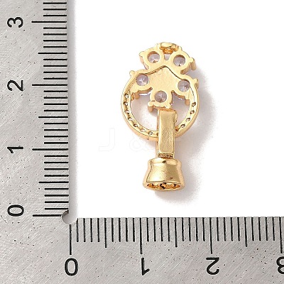 Brass Micro Pave Cubic Zirconia Fold Over Clasps KK-B098-08G-03-1