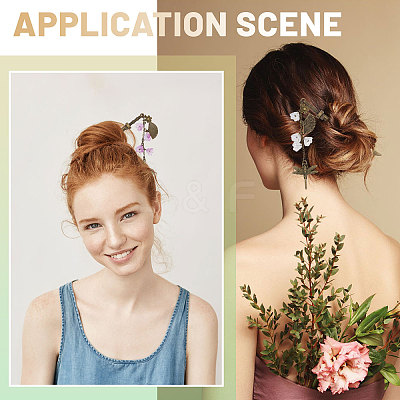 2Pcs Alloy Hair Sticks OHAR-CA00004-1