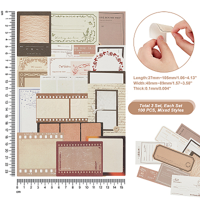 3 Sets 3 Styles Retro Filmstrip Paper Scrapbook Decorative Pads DIY-GA0005-55-1
