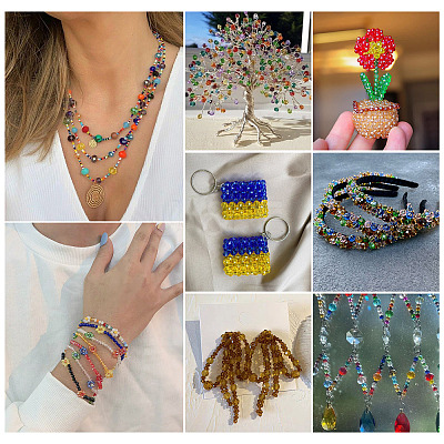 4 Strands 4 Styles Glass Beads Strands EGLA-TA0012-97D-1