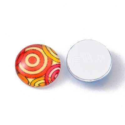Printed Glass Cabochons GGLA-PH0004-11-1