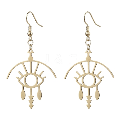 Hollow Eey 201 Stainless Steel Dangle Earrings EJEW-TA00405-1