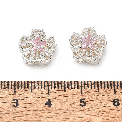 Brass Micro Pave Cubic Zirconia Beads CU-CBA3F77-08S-02-1