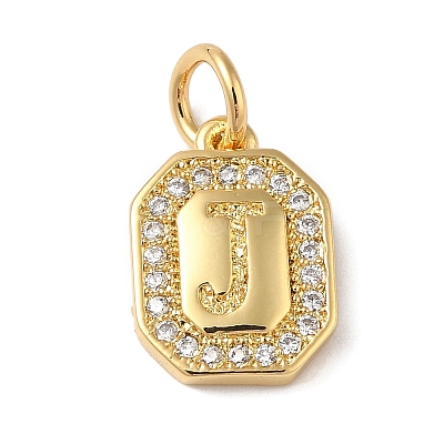 Real 18K Gold Plated Brass Micro Pave Clear Cubic Zirconia Pendants KK-L216-002G-J-1