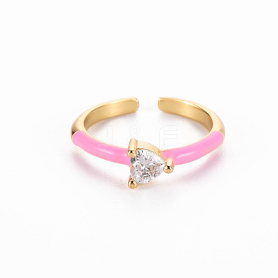 Brass Enamel Cuff Rings RJEW-T016-31E-NF-1