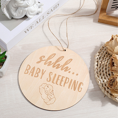 Do Not Disturb Wood Door Hanging Decorations AJEW-WH20006-65A-1