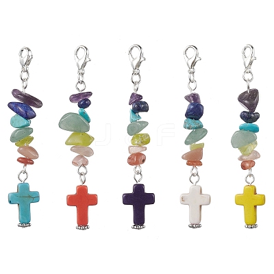 Synthetic Turquoise Pendant Decorations HJEW-TA00132-02-1