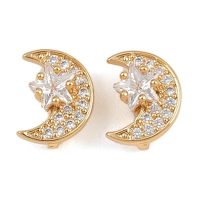 Brass Micro Pave Celar Cubic Zirconia Spacer Bars KK-F910-23G-04-1