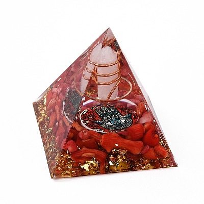 Resin Orgonite Pyramid Home Display Decorations LS-G-PW0004-56A-02-1