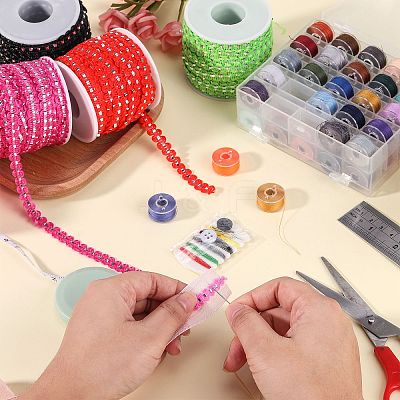 25M Metallic Yarn Lace Ribbons OCOR-GF0003-09H-1