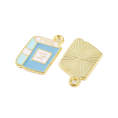 Golden Plated Alloy Enamel Pendants X-ENAM-Z017-12G-01-1