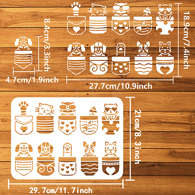 Plastic Drawing Painting Stencils Templates DIY-WH0396-575-1