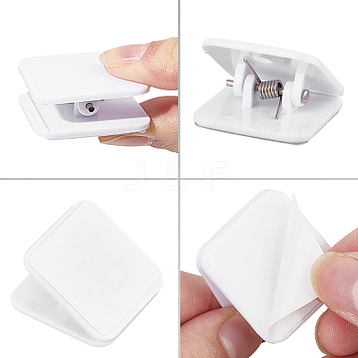 Square Acrylic Self-Adhesive Hanging Spring Clips AJEW-WH20011-56C-1
