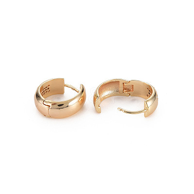Real 18K Gold Plated Brass Chunky Huggie Hoop Earrings KK-S356-657-NF-1