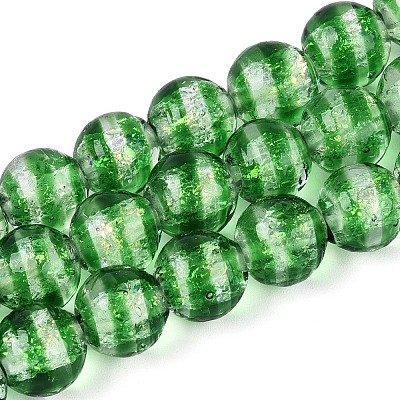 Handmade Foil Glass Beads Strands FOIL-N033-05D-1