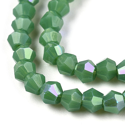 Opaque Solid Color Electroplate Glass Beads Strands EGLA-A039-P2mm-L08-1
