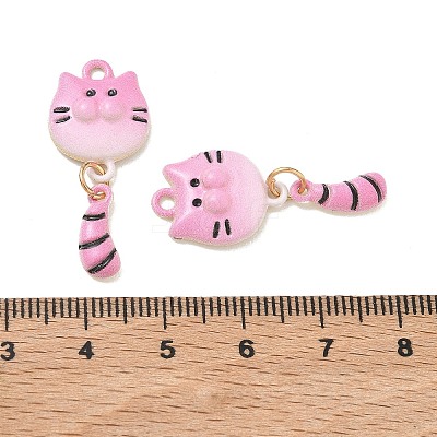 Spray Painted Alloy Enamel Pendants ENAM-K076-38G-04-1