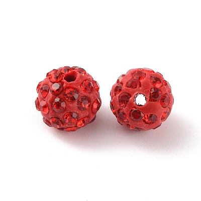 Polymer Clay Rhinestone Beads RB-WH0008-01A-1