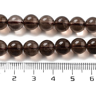 Natural Smoky Quartz Round Beads Strands X-G-E329-8mm-38A-1