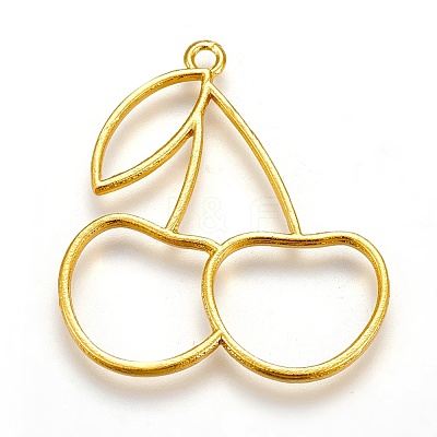 Zinc Alloy Open Back Bezel Pendants PALLOY-WH0038-08G-1