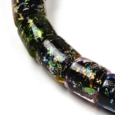Handmade Dichroic Foil Glass Beads Strands DICH-U001-09A-1