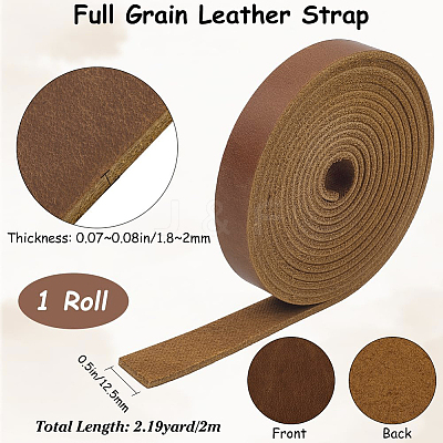 2M Flat AB Grade Cowhide Leather Cord AJEW-WH0479-73E-01-1