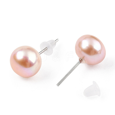 Natural Pearl Stud Earrings PEAR-N020-08B-1