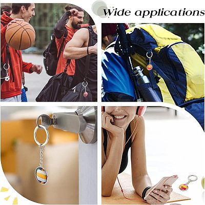 6Pcs 6 Style Glass Pendant Keychain KEYC-OC0001-23-1