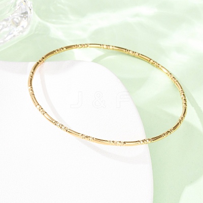 Textured 304 Stainless Steel Bangles for Women BJEW-Z165-05G-1