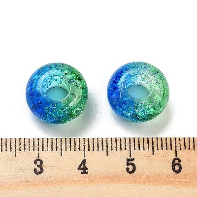 Two Tone Transparent Crackle Acrylic European Beads TACR-P009-B01-11-1