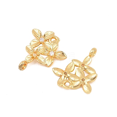 Brass Pave Cubic Zirconia Connector Charms KK-H533-08C-G-1