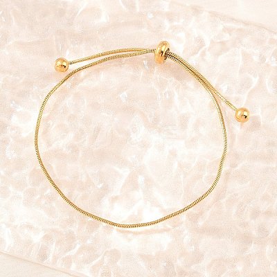 Adjustable 304 Stainless Steel Snake Chain Slider Bracelets for Women BJEW-D460-03G-1