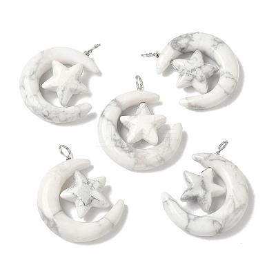 Natural Howlite Pendants G-Z086-01P-18-1