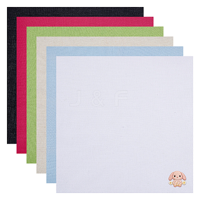 6Pcs Linen Embroidery Fabric DIY-WH0750-428-1
