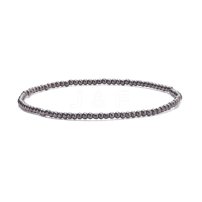 Glass Round Beaded Stretch Bracelet for Women BJEW-JB07911-01-1