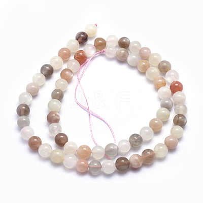 Natural Sunstone Beads Strands G-K224-02-6mm-1