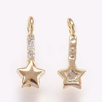 Brass Micro Pave Cubic Zirconia Charms X-KK-P157-06G-NF-1