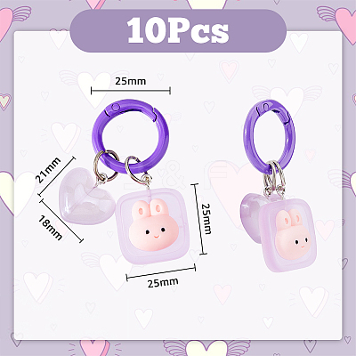 10Pcs Luminous Resin Keychain KEYC-DC0011-12-1
