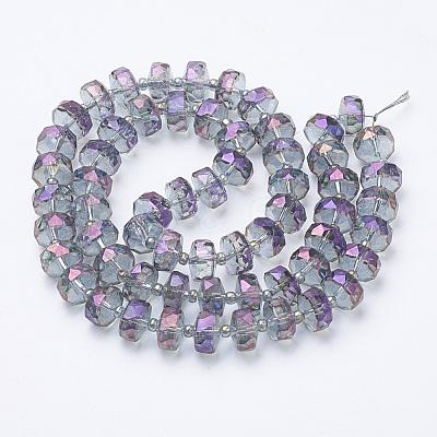 Electroplat Glass Beads Strands EGLA-Q092-8mm-D07-1