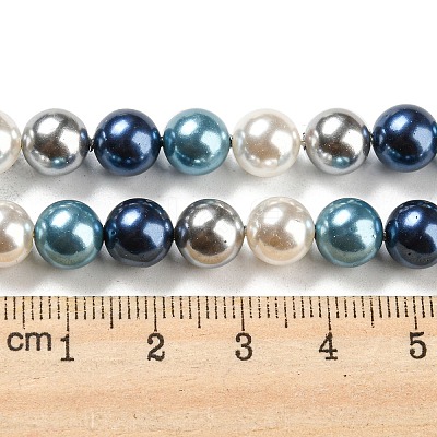 Electroplated Shell Pearl Beads Strands SHEL-F008-03B-07-1