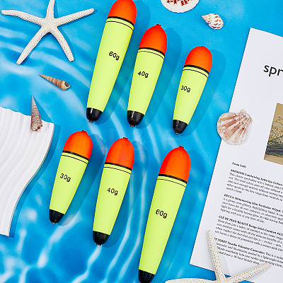 6Pcs 3 Styles EVA Fishing Foam Float Fishing Rig Float AJEW-HY0001-67-1