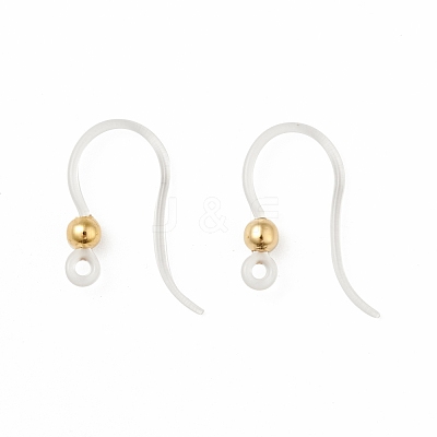 Transparent Resin Earring Hooks RESI-G050-01G-1