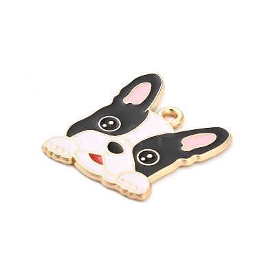 Animal Puppy Alloy Enamel Pendants X-FIND-V001-03G-02-1