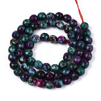 Dyed Natural White Jade Beads Strands G-T139-6mm-60-20-1