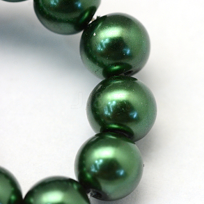 Baking Paint Pearlized Glass Pearl Round Bead Strands X-HY-Q003-12mm-75-1